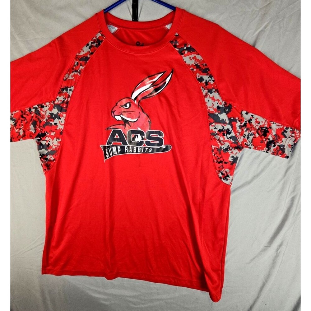 ACS Sump Rabbits Youth XL T-Shirt Badger Sports Red Digi Camo Logo Jersey Style